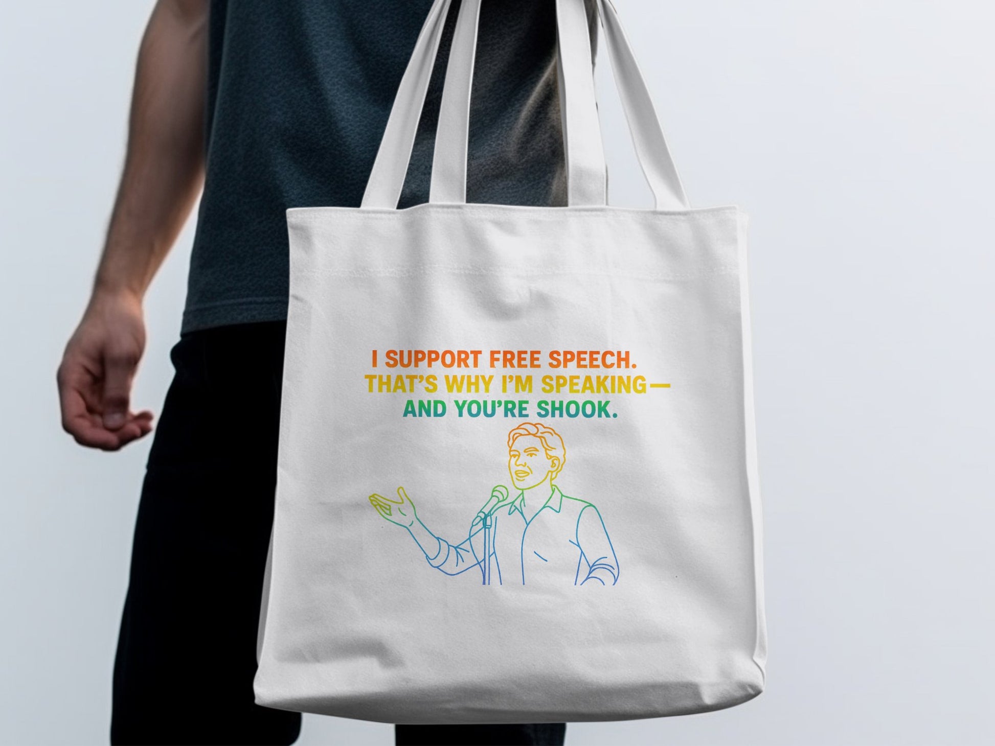 I Support Free Speech Graphic White Canvas Bag product