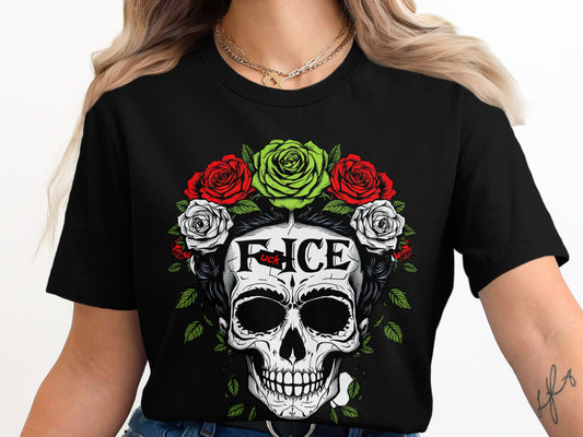 Skull and Roses Graphic Tee Shirt Product