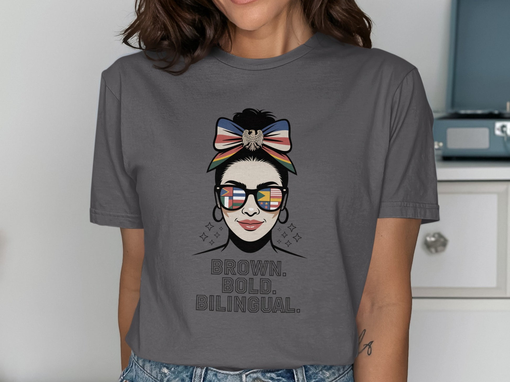 Brown Bold Bilingual Graphic Tee Shirt product type