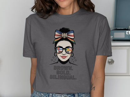 Brown Bold Bilingual Graphic Tee Shirt product type
