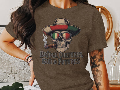 Bridge Cultures Build Futures Skull T-shirt product