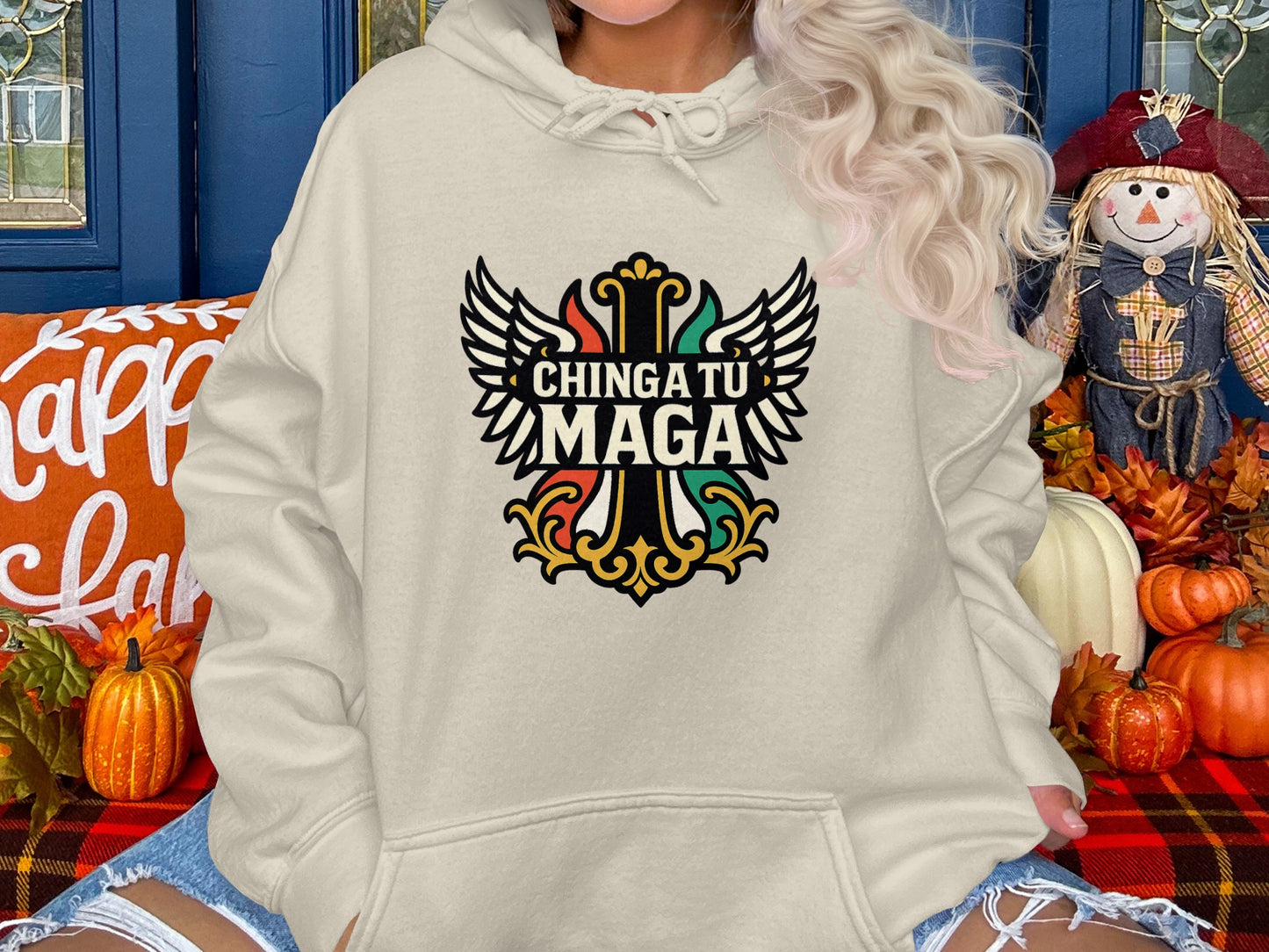 Chinga Tu MAGA Hoodie with Unique Graphic Print product