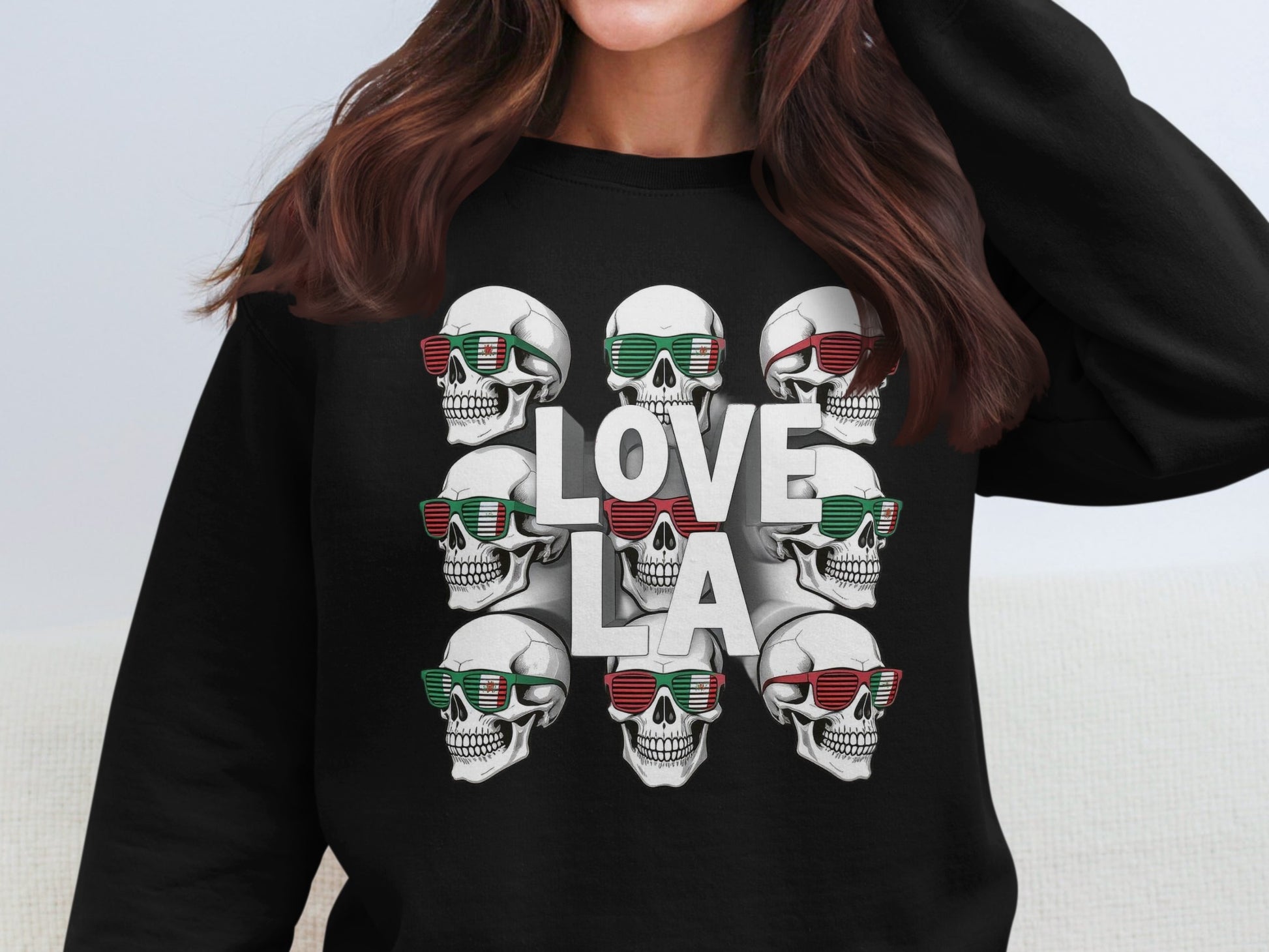 Love LA Skull Multicolor Sunglasses Graphic Shirt product