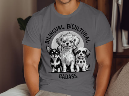 Bilingual Bicultural Badass Dog Graphic T-shirt Product