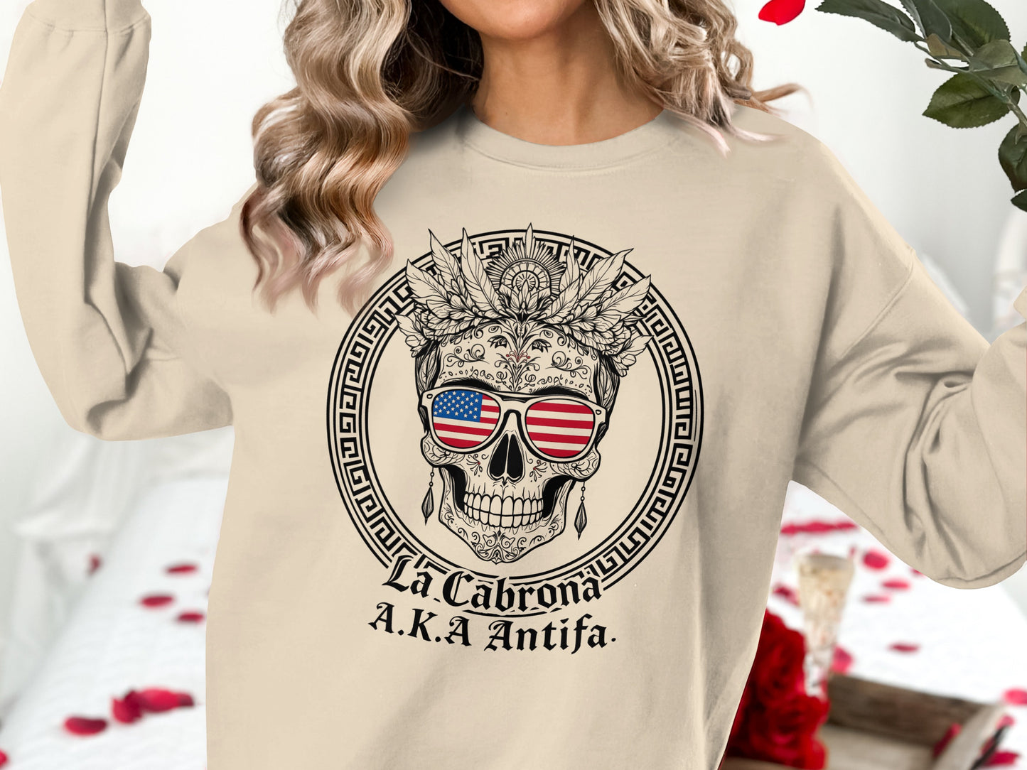 La Cabrona AKA Antifa Skull Graphic Sweatshirt