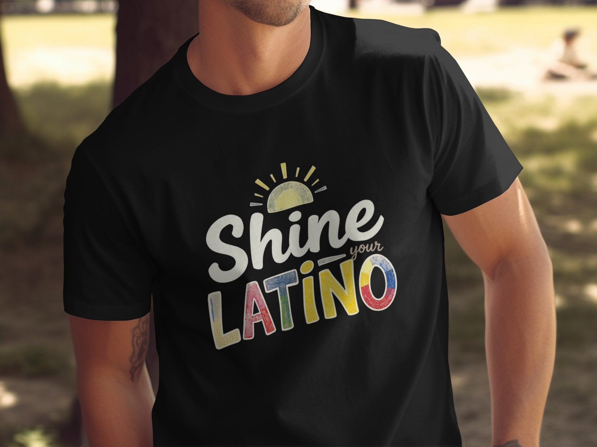 Shine Your Latino Graphic Black T-Shirt product