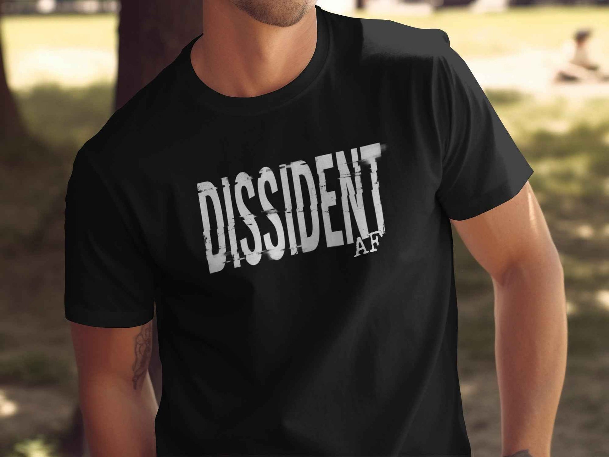DISSIDENT AF T-Shirts, Glitch Text Design, Rebel Statement Apparel, Anti-Conformist Tee, Bold Slogan Top, Grunge Aesthetic, Protest Vibe