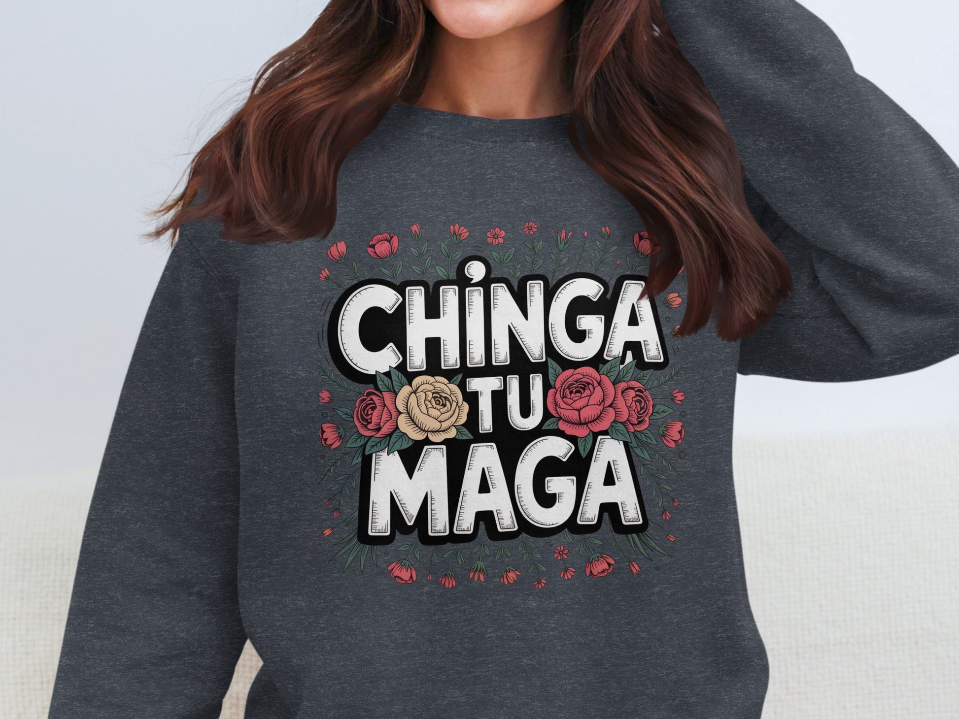 Chinga Tu Maga Floral Graphic Sweatshirt product