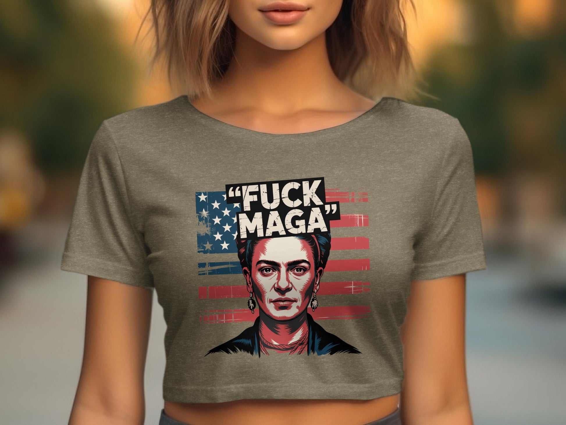 Politically Themed Graphic Crop Top product
