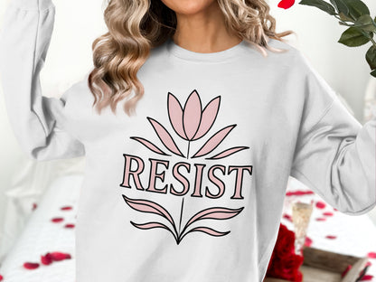 Resist Graphic White Long Sleeve Shirt product type