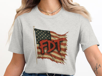 Stylish FDT American Flag Printed Casual T-shirt product