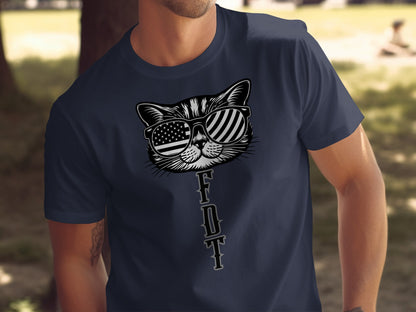 Cat with Sunglasses FDT Printed Top T-shirt product type