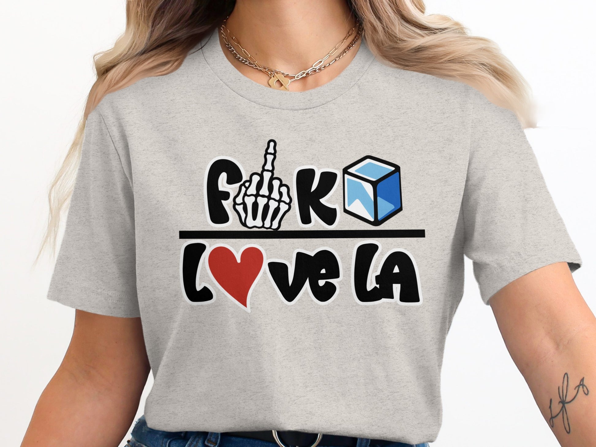 Edgy LA Love Graphic T-Shirt Statement Apparel Product