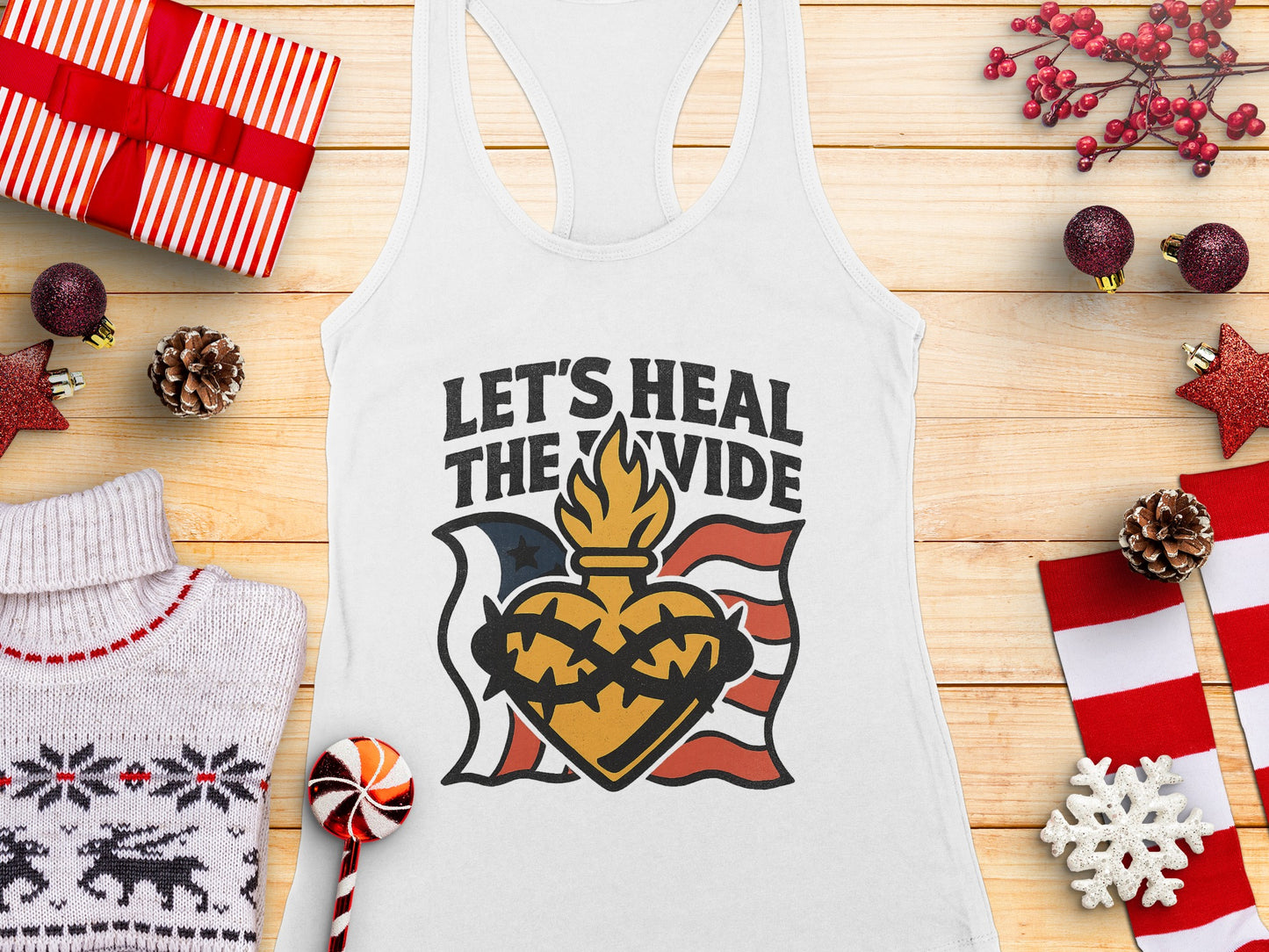 Let's Heal the Divide USA Print Tank Top