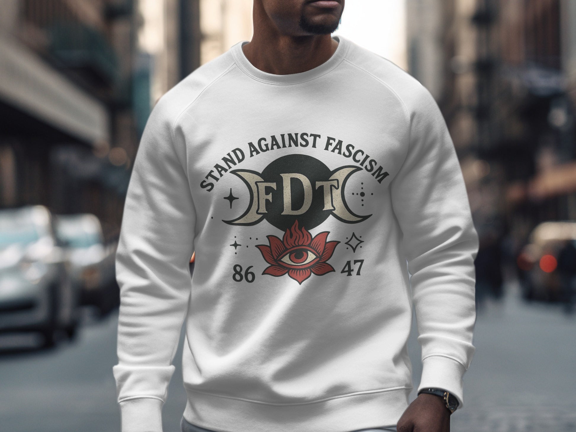Stand Against Fascism Eye Graphic Sweatshirt product type