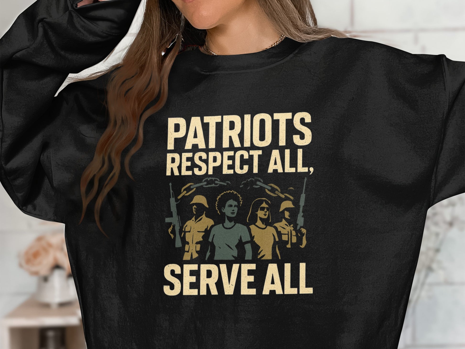 Patriots Respect All Serve All Graphic Sweatshirt product