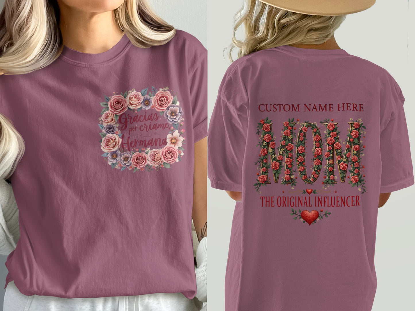 Gracias Hermana Custom Name MOM Floral T-Shirt product type