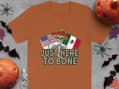 Just Here To Bone Skeleton Halloween T-shirt product type