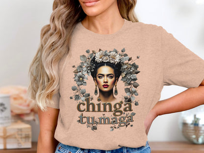 Floral Design Chinga Tu Maga T-Shirt