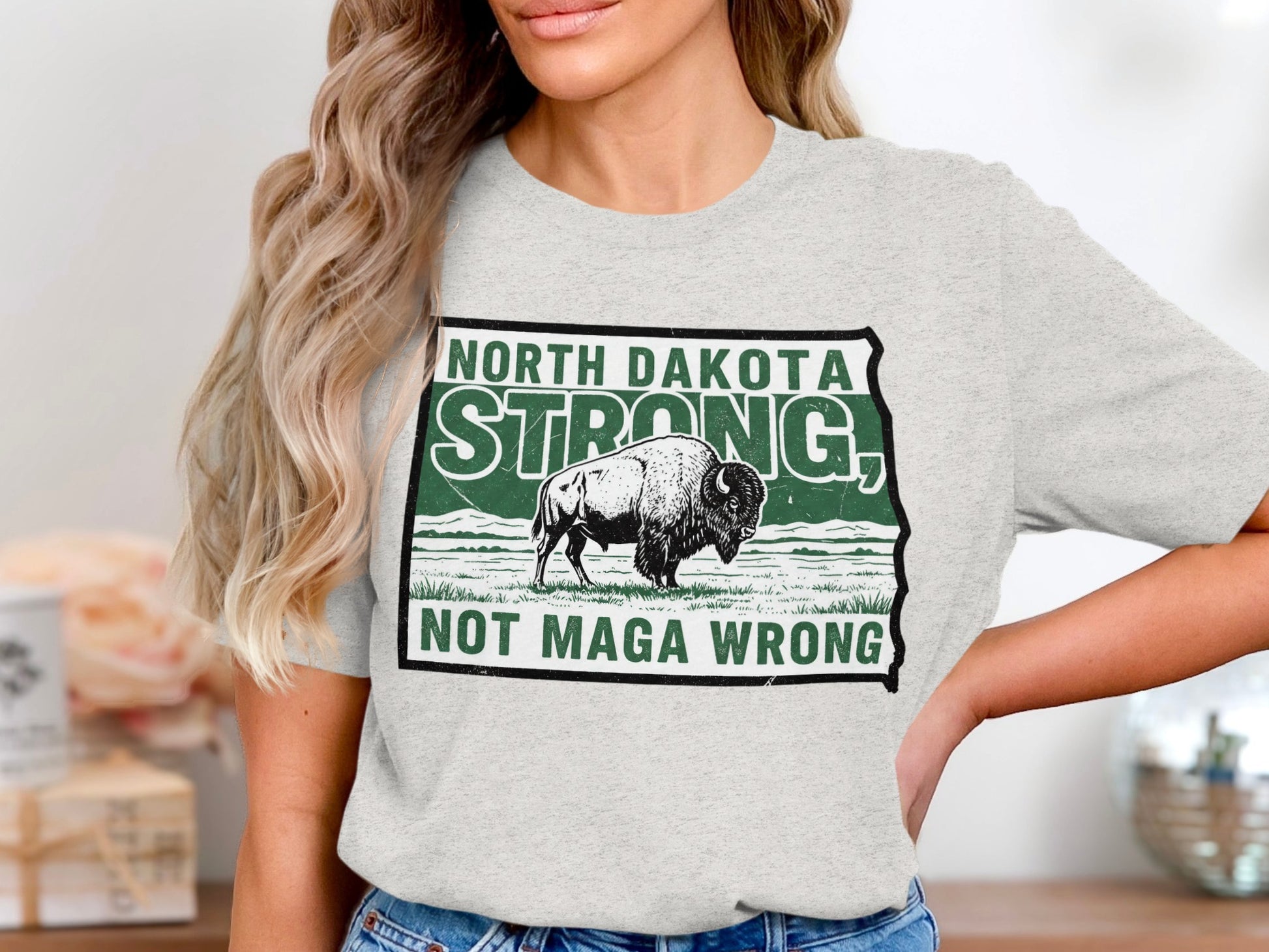 North Dakota Strong Not Maga Wrong T-Shirt product