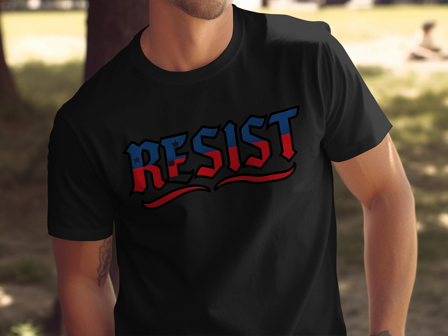 Resist Graphic Tee Bold Statement T-Shirt Design