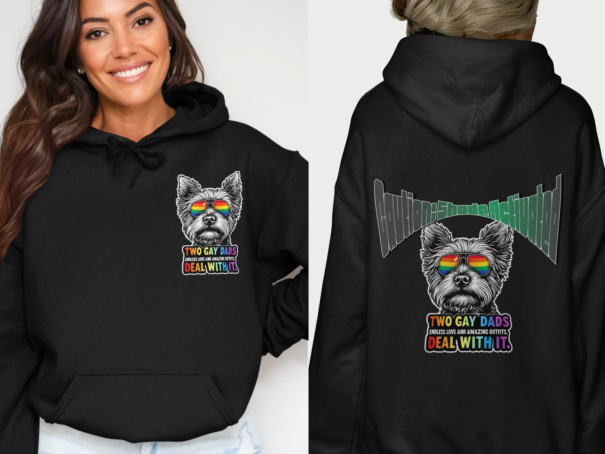 Two Gay Dads Hoodie with Dog Design Unique Product Type