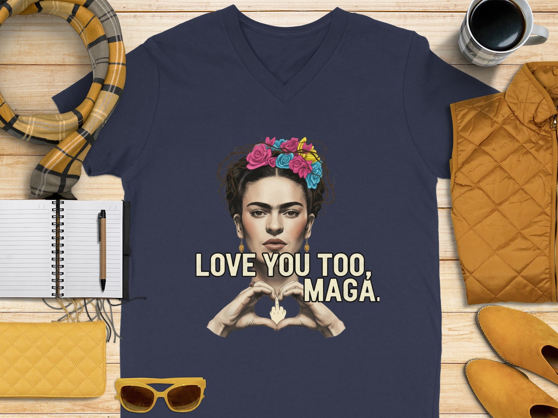 Love You Too Maga with Art Print on Tee