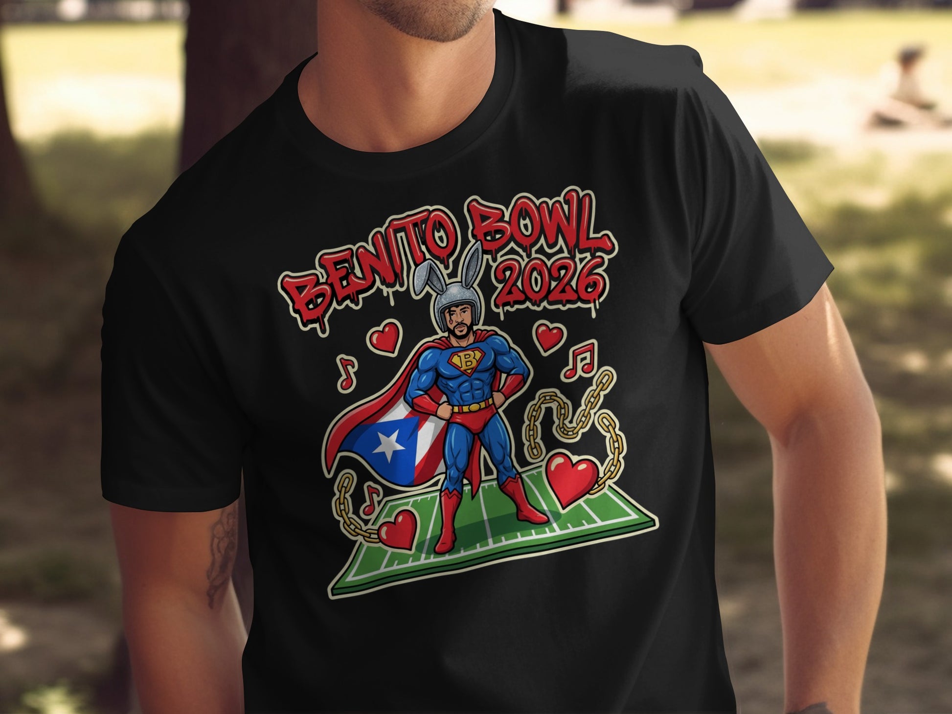 Benito Bowl 2026 Superhero Music Hearts Shirt