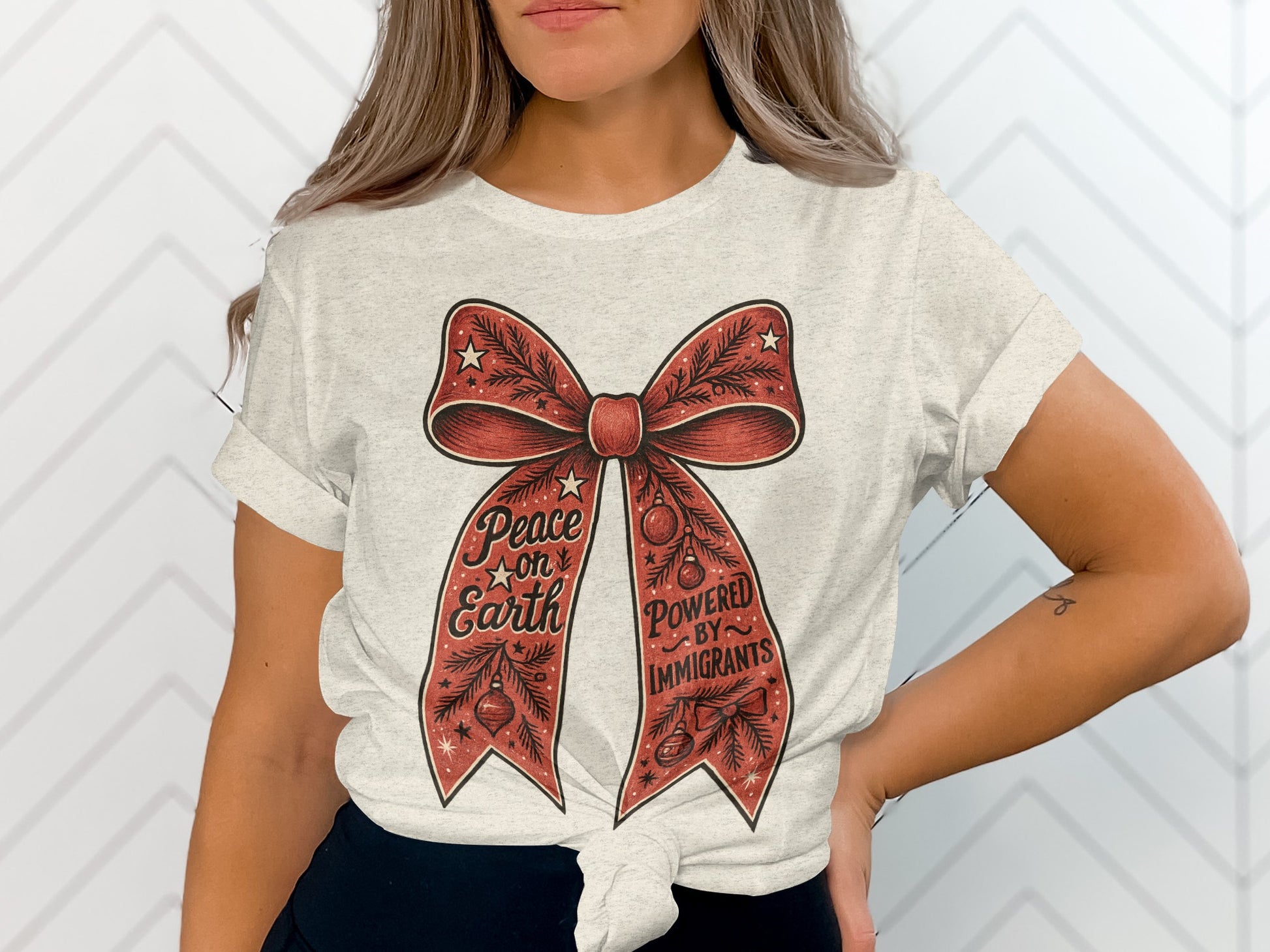Peace on Earth Powered by Immigrants T-shirt