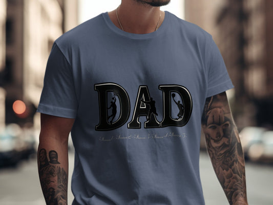 Silhouette Dad Figure Print T-Shirt Novelty product