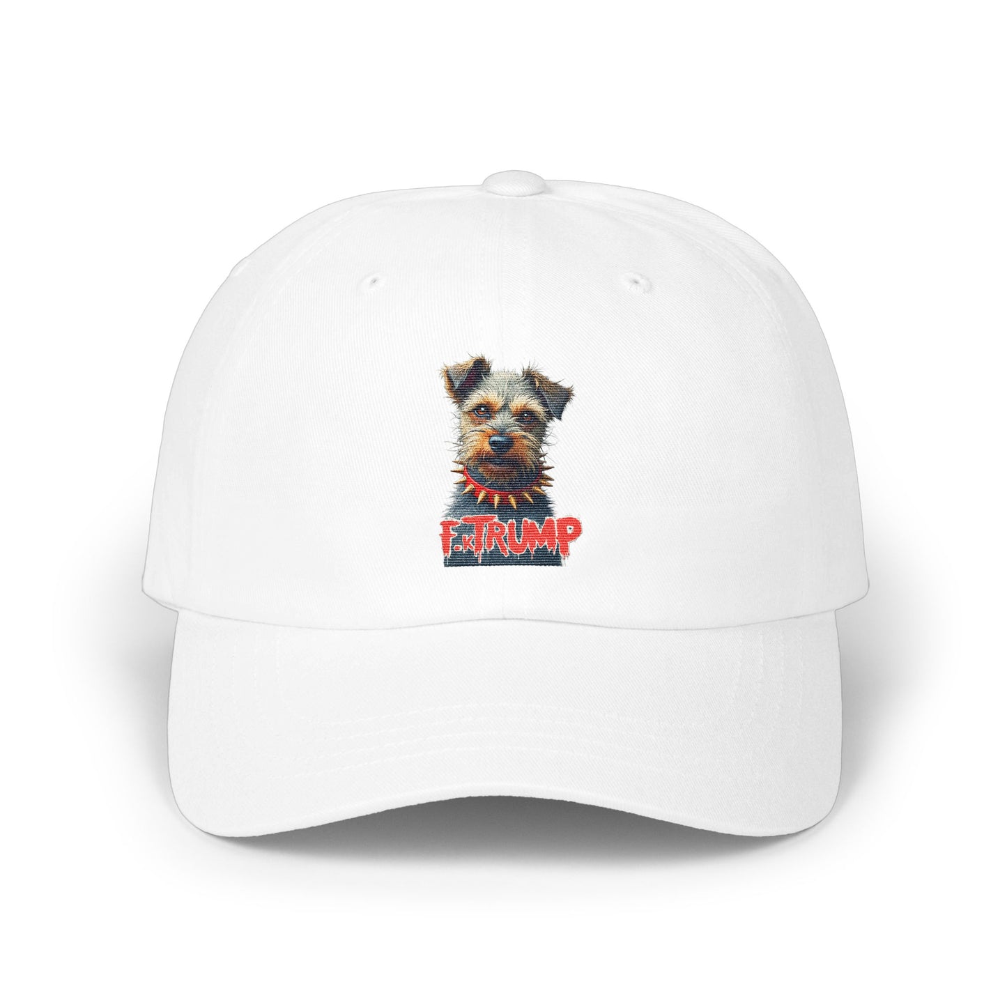 Fluffy Puppy Embroidered White Adjustable Cap product