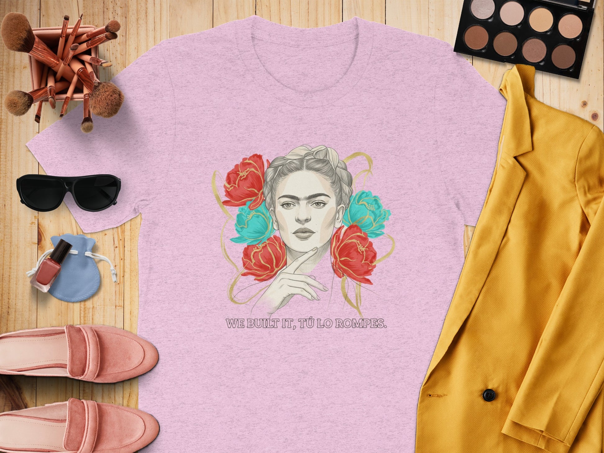 We Built It T Shirt with Floral and Feminine Design