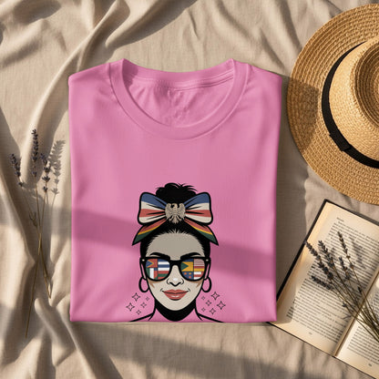 Retro Style Woman with Bow Sunglasses T-shirt product