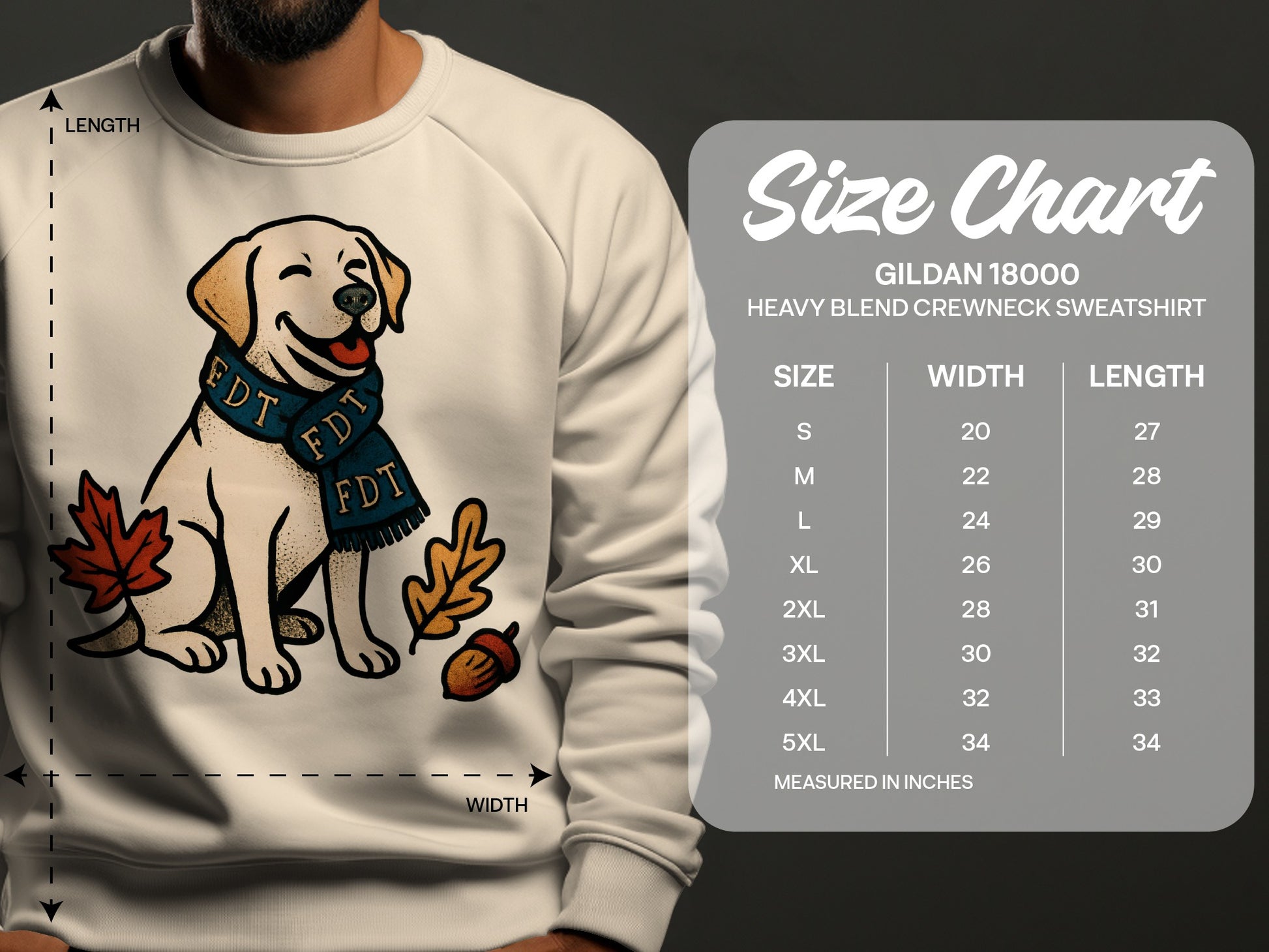 Happy Dog Embroidered Crewneck Sweatshirt for Fall