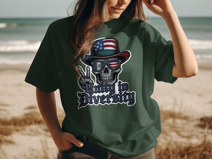 Unity in Diversity Skull Graphic Tee product