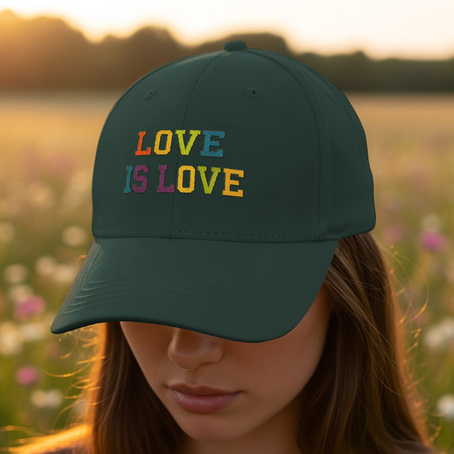 Love Is Love Multi-colored Embroidery Hat product