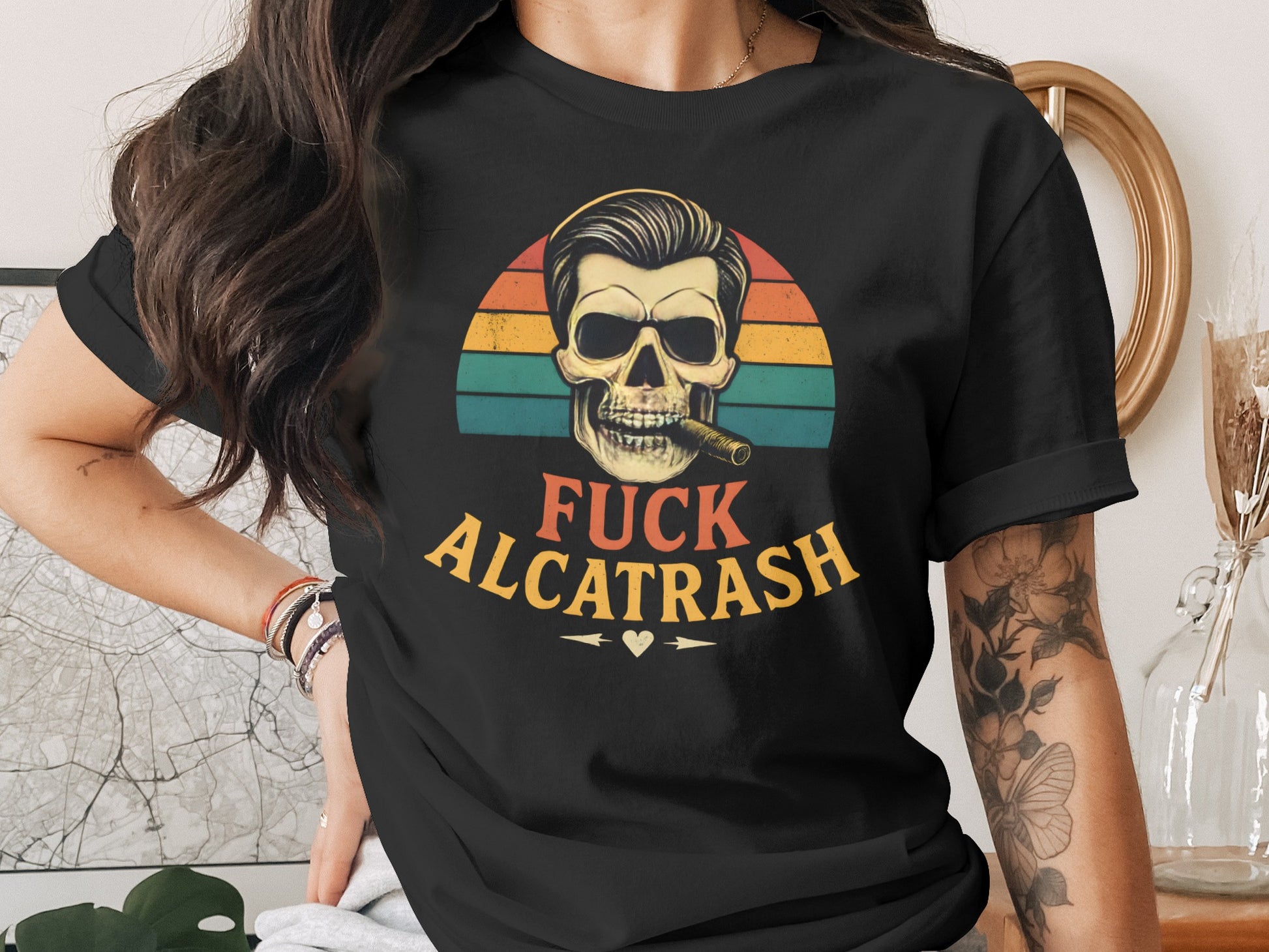 Retro Skull Alcatrash Graphic Statement T-Shirt product