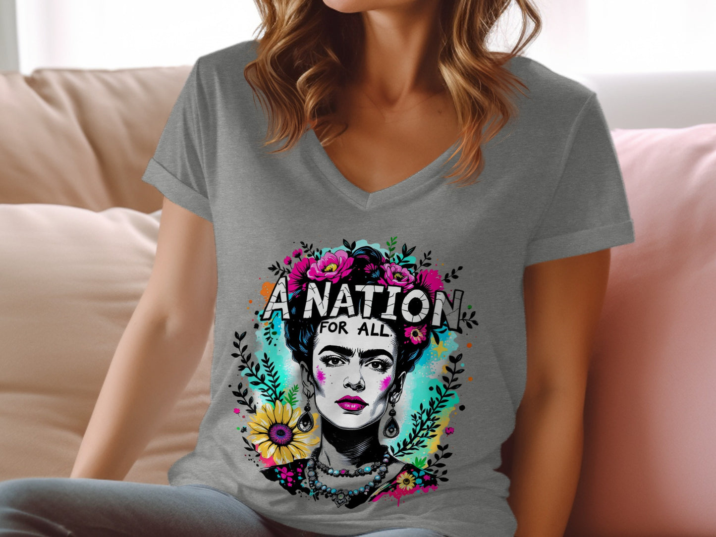 A Nation For All Floral Graphic Tee