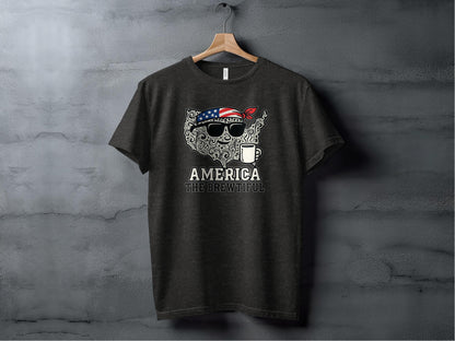 America The Brewtiful Skull Graphic T-Shirt product type