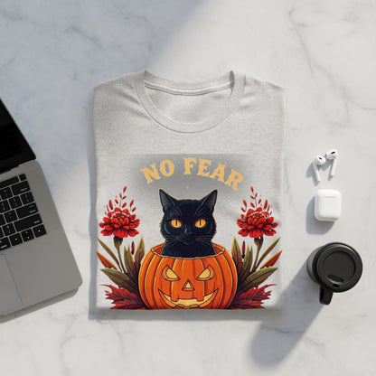 No Fear Black Cat in Pumpkin Halloween T-Shirt product
