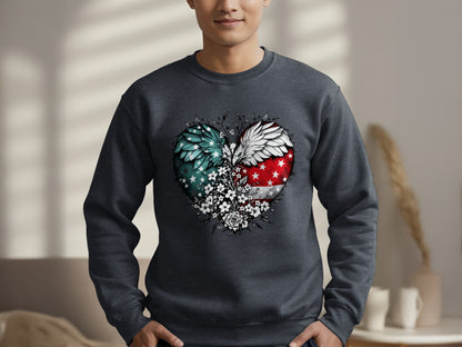 American Flag Heart with Wings Graphic Sweatshirt product type