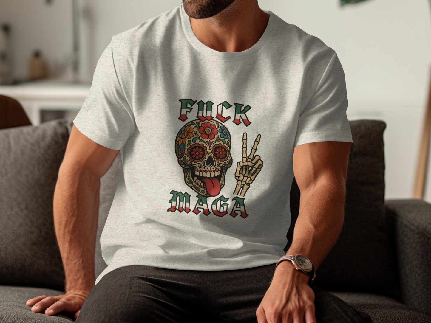 Fuck Maga Skull Design Graphic T-Shirt product