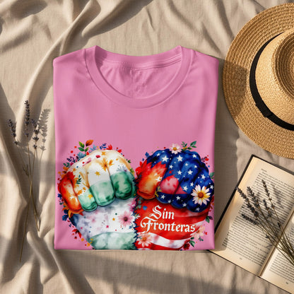 Sin Fronteras Colorful Graphic Design Shirt product