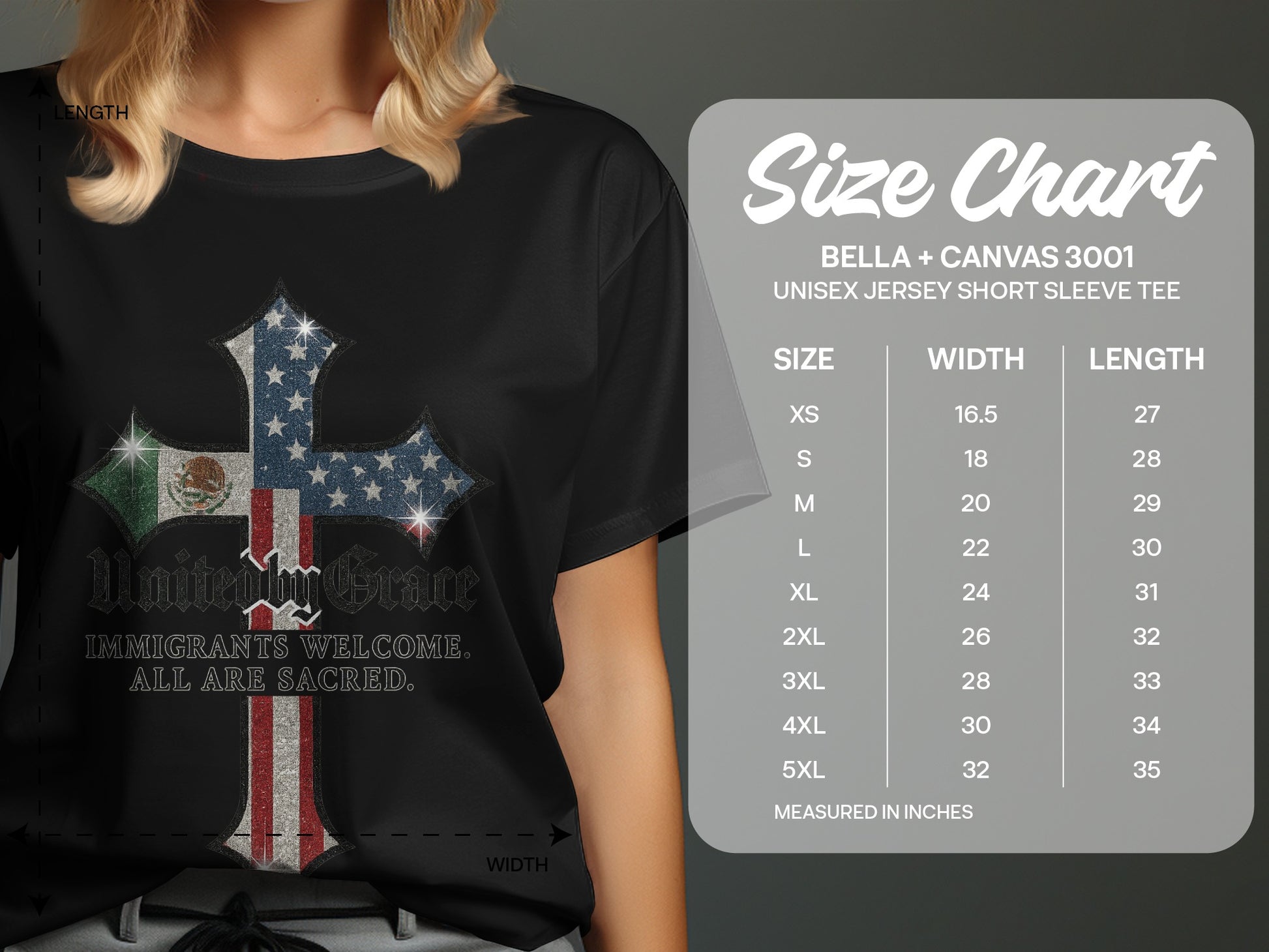 United by Grace Cross Immigrants Welcome Short Sleeve Tee