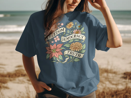 Freedom Democracy Truth Graphic Tee product type