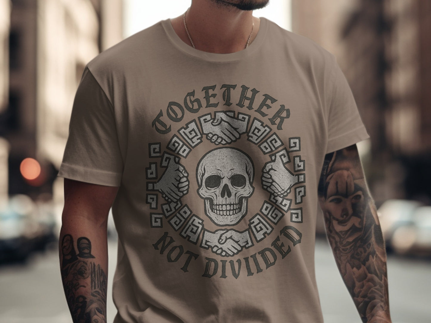 Together Not Divided Skull Design Printed Shirt