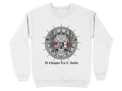 El Chingon A.K.A. Antifa Sweatshirt with Flag Skull Design