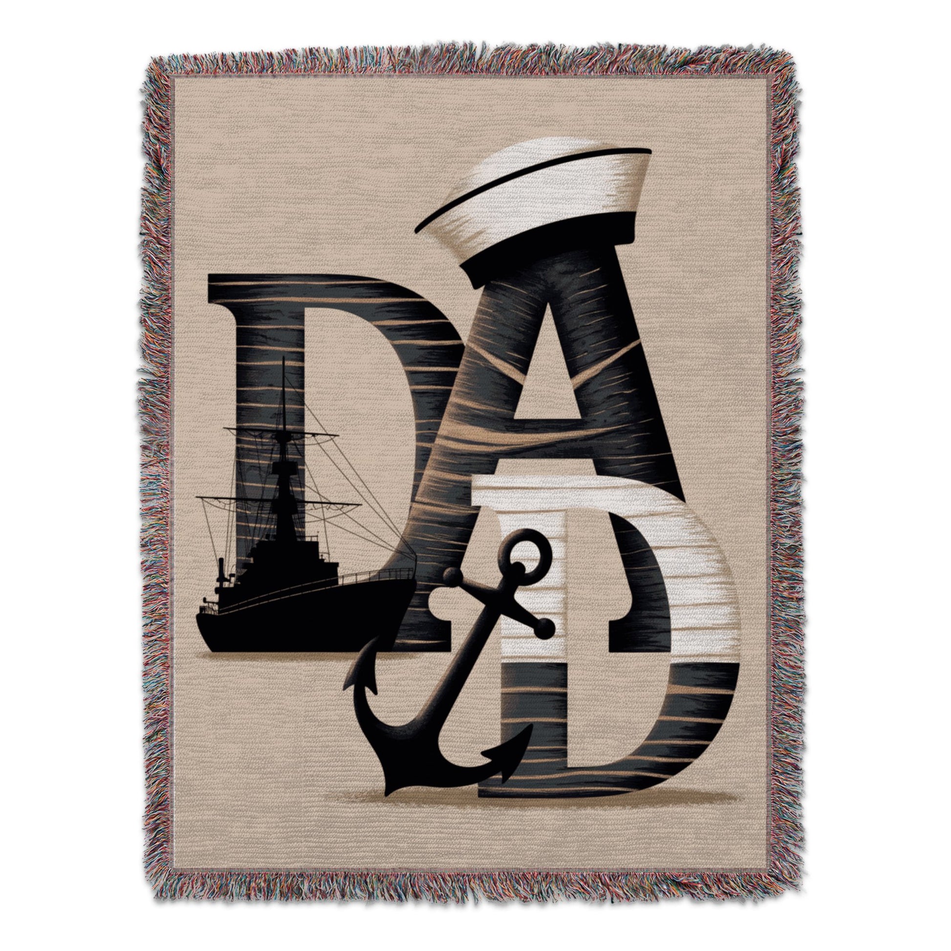 Dad Nautical Theme With Ship And Anchor Blanket Product