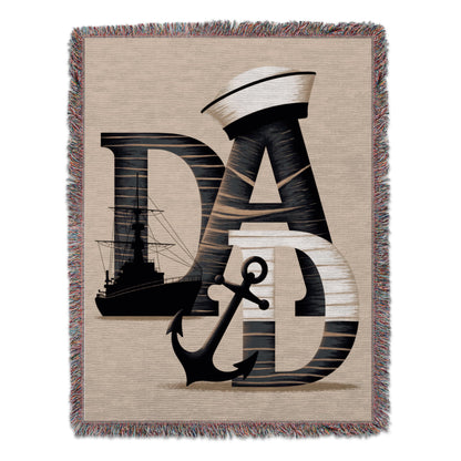 Dad Nautical Theme With Ship And Anchor Blanket Product