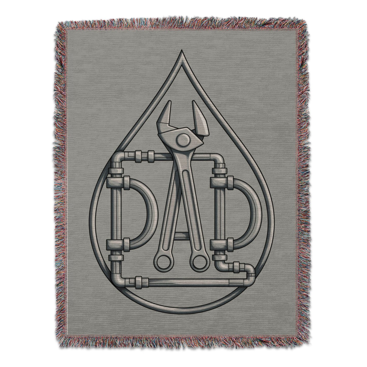 Intricate Plumbing Design Grey Woven Blanket product